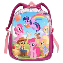 My Little Pony Rainbow Equestria Pink Backpack Kindergarten Schoolbags Double Shoulder Bag Leather Travel Bag Gifts