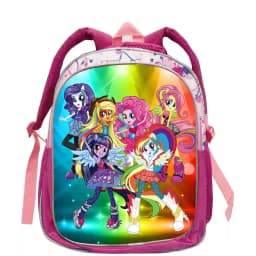 My Little Pony Rainbow Equestria Pink Backpack Kindergarten Schoolbags Double Shoulder Bag Leather Travel Bag Gifts