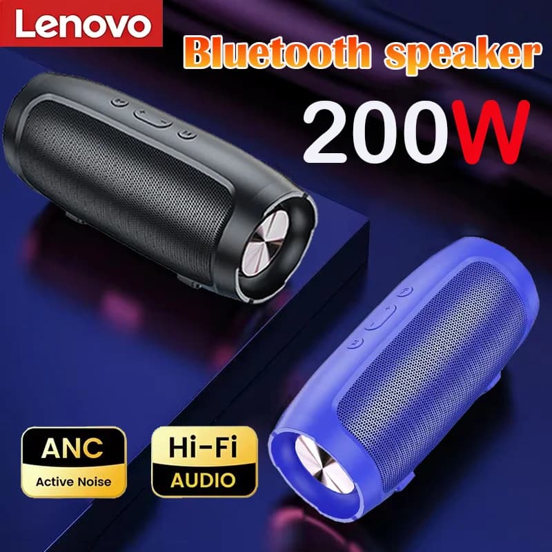 Lenovo TF USB Bluetooth Wireless Speaker Portable Dual Speaker Stereo Outdoor Playback FM Voice Broadcasting Subwoofer Speakers