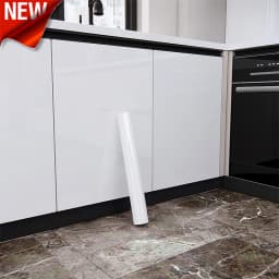 Glossy White Self-Adhesive Wallpaper Waterproof Oil-Proof PVC Cabinet Sticker Furniture Renovation Film for Kitchen
