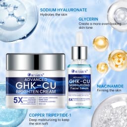 SUYARUN GHK-CU Cream & Serum - Anti-Aging Facial Moisturizer, Firming and Moisturizing for All Skin Types, Suitable for Women.