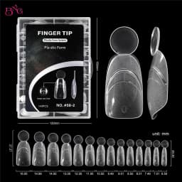 BNG 140Pcs Dual Forms with Inner Arc Line Oval Square Coffin Upper Forms for Quick French Matte Nail Molds for Nail Extensions