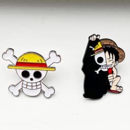 2pcs One Piece Luffy Anime Lapel Pins Set Enamel Brooches for Backpack Men Women Jewelry Accessory Cool Anime Badges
