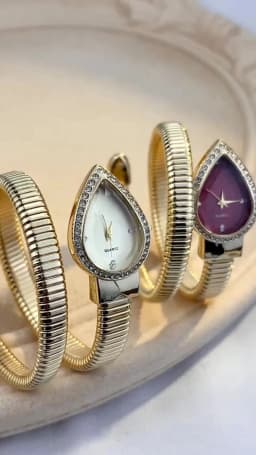 Elegant Ladies' Water-Drop Headed Watch with Snake-Shaped Band