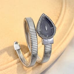 Elegant Ladies' Water-Drop Headed Watch with Snake-Shaped Band