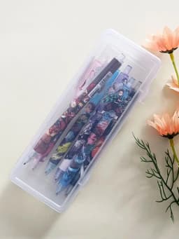 6pcs Kawaii 0.5mm Black Gel Pens Set Demon Slayer Cute Cartoon Anime School Office Supplies Gifts