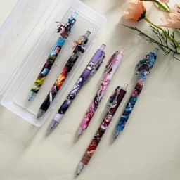 6pcs Kawaii 0.5mm Black Gel Pens Set Demon Slayer Cute Cartoon Anime School Office Supplies Gifts