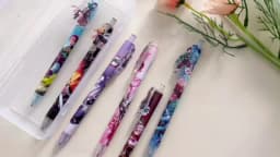 6pcs Kawaii 0.5mm Black Gel Pens Set Demon Slayer Cute Cartoon Anime School Office Supplies Gifts