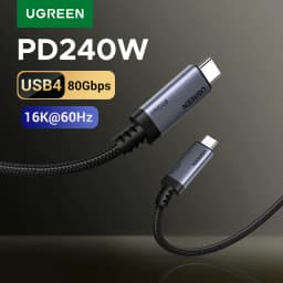 [80Gbps USB4] UGREEN USB C Full Function Cable 240W PD 3.1 Charging 16K@60Hz for USB C Monitors MacBook iPad Pro iPhone 17/16/15