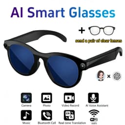 2026 New 6K HD Color Changing AI Smart Glasses Chat GPT 100MP Camera Bluetooth Call Voice Assistant Control Motorcycle Goggles
