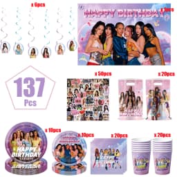 KPOP GIRL KATSEYE Party Decorative Supplies Disposable Cutlery Cup and Plate Children's Birthday Group Balloon Baby Shower