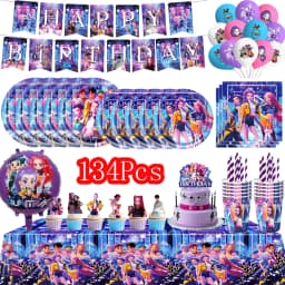 KPOP GIRL KATSEYE Party Decorative Supplies Disposable Cutlery Cup and Plate Children's Birthday Group Balloon Baby Shower