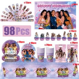 KPOP GIRL KATSEYE Party Decorative Supplies Disposable Cutlery Cup and Plate Children's Birthday Group Balloon Baby Shower