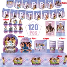KPOP GIRL KATSEYE Party Decorative Supplies Disposable Cutlery Cup and Plate Children's Birthday Group Balloon Baby Shower