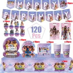 KPOP GIRL KATSEYE Party Decorative Supplies Disposable Cutlery Cup and Plate Children's Birthday Group Balloon Baby Shower