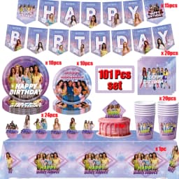 KPOP GIRL KATSEYE Party Decorative Supplies Disposable Cutlery Cup and Plate Children's Birthday Group Balloon Baby Shower