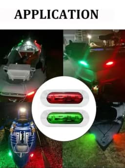  2Pcs Marine Navigation Lights Red Green LED Boat Navigation Light 12-24V Waterproof Sailing Signal Lamp Marine Yacht Light