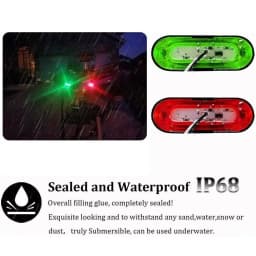  2Pcs Marine Navigation Lights Red Green LED Boat Navigation Light 12-24V Waterproof Sailing Signal Lamp Marine Yacht Light