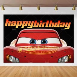 Movie Cars Lightning Mcqueen Backdrop Children Birthday Party Decor Boys Baby Shower Custom Background Banner Photo Studio Props