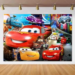 Movie Cars Lightning Mcqueen Backdrop Children Birthday Party Decor Boys Baby Shower Custom Background Banner Photo Studio Props