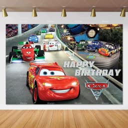 Movie Cars Lightning Mcqueen Backdrop Children Birthday Party Decor Boys Baby Shower Custom Background Banner Photo Studio Props