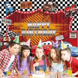 Movie Cars Lightning Mcqueen Backdrop Children Birthday Party Decor Boys Baby Shower Custom Background Banner Photo Studio Props