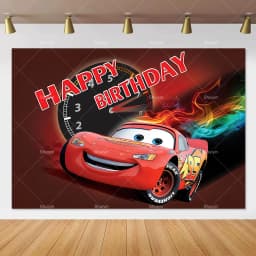 Movie Cars Lightning Mcqueen Backdrop Children Birthday Party Decor Boys Baby Shower Custom Background Banner Photo Studio Props