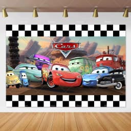 Movie Cars Lightning Mcqueen Backdrop Children Birthday Party Decor Boys Baby Shower Custom Background Banner Photo Studio Props