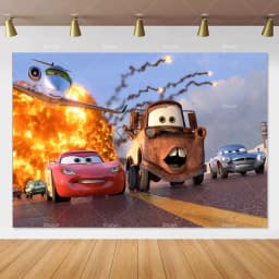 Movie Cars Lightning Mcqueen Backdrop Children Birthday Party Decor Boys Baby Shower Custom Background Banner Photo Studio Props