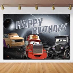 Movie Cars Lightning Mcqueen Backdrop Children Birthday Party Decor Boys Baby Shower Custom Background Banner Photo Studio Props