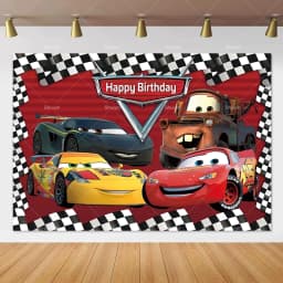Movie Cars Lightning Mcqueen Backdrop Children Birthday Party Decor Boys Baby Shower Custom Background Banner Photo Studio Props