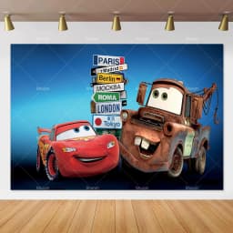 Movie Cars Lightning Mcqueen Backdrop Children Birthday Party Decor Boys Baby Shower Custom Background Banner Photo Studio Props