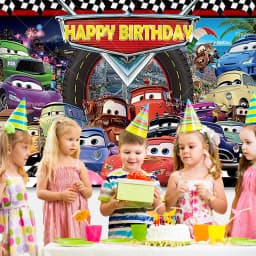 Movie Cars Lightning Mcqueen Backdrop Children Birthday Party Decor Boys Baby Shower Custom Background Banner Photo Studio Props