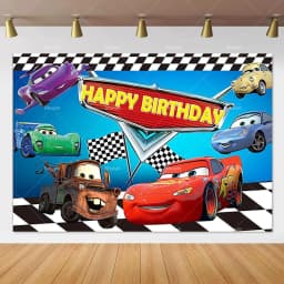 Movie Cars Lightning Mcqueen Backdrop Children Birthday Party Decor Boys Baby Shower Custom Background Banner Photo Studio Props