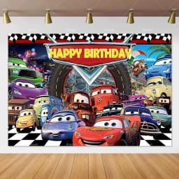 Movie Cars Lightning Mcqueen Backdrop Children Birthday Party Decor Boys Baby Shower Custom Background Banner Photo Studio Props