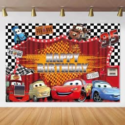 Movie Cars Lightning Mcqueen Backdrop Children Birthday Party Decor Boys Baby Shower Custom Background Banner Photo Studio Props