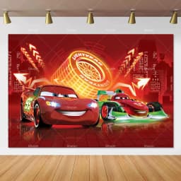 Movie Cars Lightning Mcqueen Backdrop Children Birthday Party Decor Boys Baby Shower Custom Background Banner Photo Studio Props