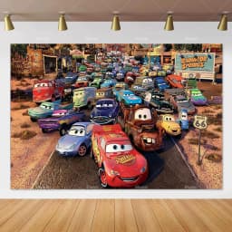 Movie Cars Lightning Mcqueen Backdrop Children Birthday Party Decor Boys Baby Shower Custom Background Banner Photo Studio Props