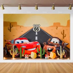 Movie Cars Lightning Mcqueen Backdrop Children Birthday Party Decor Boys Baby Shower Custom Background Banner Photo Studio Props