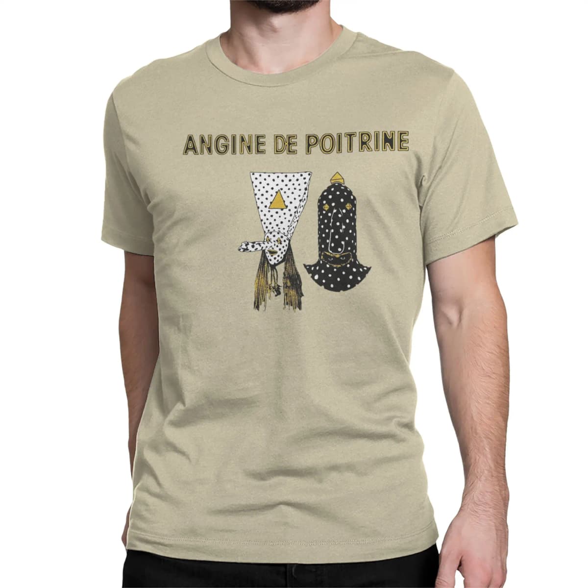 Printed Angine De Poitrine Rock Band T Shirt For Unisex Cotton T-shirts Short Sleeve Clothes