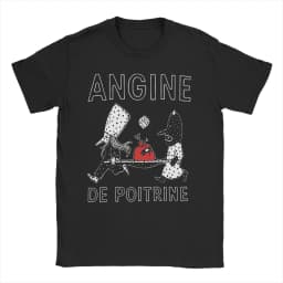 Printed Angine De Poitrine Rock Band T Shirt For Unisex Cotton T-shirts Short Sleeve Clothes