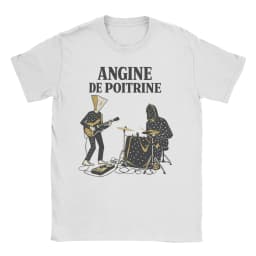 Printed Angine De Poitrine Rock Band T Shirt For Unisex Cotton T-shirts Short Sleeve Clothes