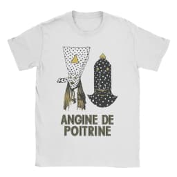 Printed Angine De Poitrine Rock Band T Shirt For Unisex Cotton T-shirts Short Sleeve Clothes