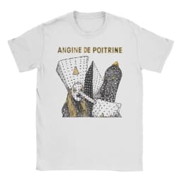 Printed Angine De Poitrine Rock Band T Shirt For Unisex Cotton T-shirts Short Sleeve Clothes