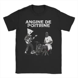 Printed Angine De Poitrine Rock Band T Shirt For Unisex Cotton T-shirts Short Sleeve Clothes