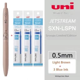 Uni JETSTREAM SXN-LS 0.5/0.7mm Assorted Colors Ballpoint Pen,Snoopy Limited Light As Feather Signing Canete ForAcademic Business