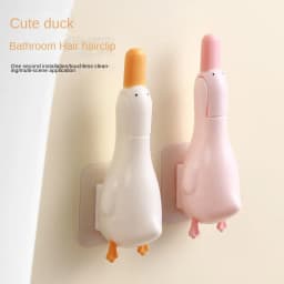 2-in-1 Cute Duck Shaped Double-head Design Cleaning Clip Dust Stain Removal Shovel - Bathroom Cleaner Tool With Drainage Hole