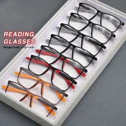 8pcs Super Value Rectangle Simple Sport Non-Slip Presbyopia Glasses - Multiple Pairs for Middle-Aged and Elderly Men and Women