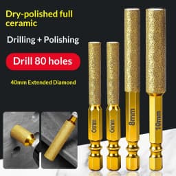 3pcs Diamond Grinding Head Tile Rotary File Polishing Head for Iron, Stainless Steel, Ceramic, Tile, Fits Drill