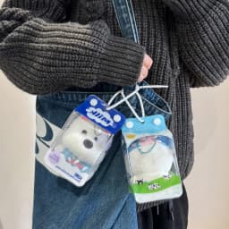 INS Korean Fashion Cute Milk Box Transparent Doll Bag Trendy Girls Figure Display Pendant Storage Decoration Accessories Gifts